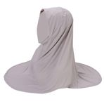 Hijab Scarf - Yuvarlak Kenarlı Çift Katmanlı Tesettür Şapka - Kadın Şapkaları Yüzme Kültürel Etkinlikler Kızlar için Şapkalar Düğün Duası Yoga Yaz, gri, Refer to description