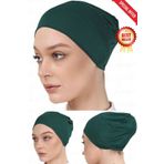 hijabchi Pratik Gecmeli Viskon Tesettür Bonesi- Pratıc Vıscon Cap Under Bonnet For Hıjab - Zümrüt