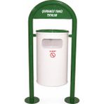 Hijyen Dükkanı 2 Ayaklı Büyük Dış Mekan Çöp Kovası 31 Litre Metal Park Bahçe Tipi Sabitlenebilir 121 cm Boy S-432 - Renk - Beyaz