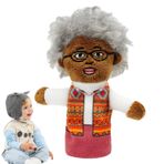 Hikaye Parmak Kuklaları,Peluş Parmak Kuklaları,Karikatür Siyah İnsanlar Hikaye Anlatıyor Parmak Kuklaları - Peluş Afrika Parmak Büyükanne ve Büyükbaba Anne Baba Oyuncak Bebek