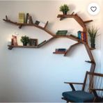 Hikioe Koyu Meşe Eğilen Ağaç Kitaplık/raf