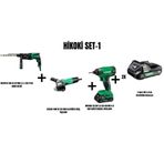 Hikoki Set-1 (830 W 26 Mm 3.2 J Sds Plus Kırıcı Delici+1400 W 125 Mm Elektrikli Avuç Taşlama+140 Nm 4-8 Mm Akülü Darbeli Vidalama)