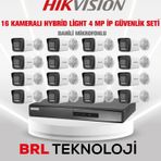 Hikvision 16 Kameralı 4 Mp Hybrid Light İp Güvenlik Kamera Seti Ds-2Cd1043g2-Lıuf (Dahili Mikrofonlu)
