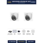Hikvision 2 Kameralı 2mp Güvenlik Kamera Seti Colorvu Gece Renkli 1tb ~47 Gün Kayıt Dome Iç Mekan
