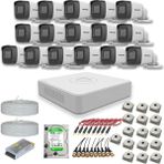Hikvision 2mp 16 kameralı Dış ortam AHD HD-TVI Full Kamera Seti 500GB Disk - Beyaz
