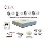 Hikvision 2Mp 4 Kamerali Dis Ortam Ahd Hd-Tvı Colorvu Gece Renkli Kamera Seti 500Gb Disk