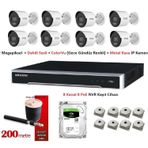 Hikvision 2mp Mikrofonlu 8 Kameralı 500 GB Disk Tak Çalıştır Hazır ColorVu Gece Renkli Görüntü IP Kamera Seti