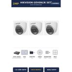 Hikvision 3 Kameralı 2mp Güvenlik Kamera Seti Colorvu Gece Renkli 1tb ~31 Gün Kayıt Dome Iç Mekan