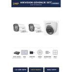 Hikvision 3 Kameralı 2mp Güvenlik Kamera Seti Colorvu Gece Renkli 1tb ~31 Gün Kayıt Dome+Bullet