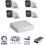 Hikvision 4 Kameralı 2MP 1080P AHD Güvenlik Kamera Seti 250GB Depolama ve Gece Görüşü