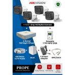 Hikvision 4 Kameralı Bullet Güvenlik Sistemi Full HD DVR Dahil Kamera Seti DS-2CE16D0T-EXIPF - Beyaz