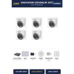 Hikvision 5 Kameralı 2mp Güvenlik Kamera Seti Colorvu Gece Renkli 1tb ~19 Gün Kayıt Dome Iç Mekan