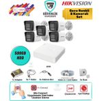 Hikvision 5 Kameralı Gece Renkli Ahd Güvenlik Seti 2mp 500GB HDD 8 Kanal Dvr
