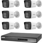 Hikvision 6 Kameralı 2 Mp Hybrid Light Ip Güvenlik Kamera Seti DS-2CD1023G2-LIUF (Dahili Mikrofonlu) - Beyaz