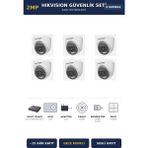Hikvision 6 Kameralı 2mp Güvenlik Kamera Seti Colorvu Gece Renkli 1tb ~15 Gün Kayıt Dome Iç Mekan