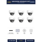 Hikvision 6 Kameralı 2mp Güvenlik Kamera Seti Ip Poe Acusense 1tb ~15 Gün Kayıt Dome Iç Mekan