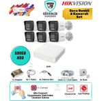 Hikvision 6 Kameralı Gece Renkli Ahd Güvenlik Seti 2mp 500GB HDD 8 Kanal Dvr