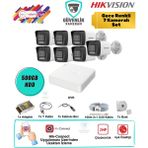 Hikvision 7 Kameralı Gece Renkli Ahd Güvenlik Seti 2mp 500GB HDD 8 Kanal Dvr
