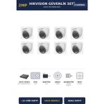 Hikvision 8 Kameralı 2mp Güvenlik Kamera Seti Colorvu Gece Renkli 1tb ~11 Gün Kayıt Dome Iç Mekan