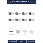 Hikvision 8 Kameralı 2mp Güvenlik Kamera Seti Ip Poe Acusense 1tb ~11 Gün Kayıt Bullet Dış Mekan