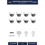 Hikvision 8 Kameralı 2mp Güvenlik Kamera Seti Ip Poe Acusense 1tb ~11 Gün Kayıt Dome Iç Mekan