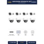 Hikvision 8 Kameralı 2mp Güvenlik Kamera Seti Ip Poe Acusense 1tb ~11 Gün Kayıt Dome+Bullet