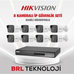 Hikvision 8 Kameralı 4 Mp Ip Güvenlik Kamera Seti (Dahili Mikrofonlu)