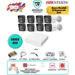 Hikvision 8 Kameralı Gece Renkli Ahd Güvenlik Seti 2mp 500GB HDD 8 Kanal Dvr