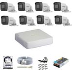 Hikvision 8 Kameralı Güvenlik Kamera Hazır Set 500GB Kayıt Kapasiteli Sistem