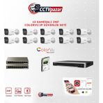 Hikvision Cctvpazar 10 Kameralı 2 Mp Colorvu Ip Güvenlik Kamera Seti DS-2CD1027G2H-LIUF (Dahili Mikrofonlu)