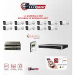 Hikvision Cctvpazar 11 Kameralı 2 Mp Colorvu Ip Güvenlik Kamera Seti DS-2CD1027G2H-LIUF (Dahili Mikrofonlu) (2tb)