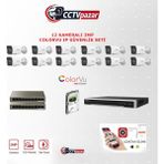 Hikvision Cctvpazar 12 Kameralı 2 Mp Colorvu Ip Güvenlik Kamera Seti DS-2CD1027G2H-LIUF (Dahili Mikrofonlu)