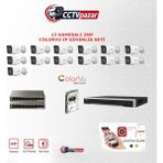 Hikvision Cctvpazar 13 Kameralı 2 Mp Colorvu Ip Güvenlik Kamera Seti DS-2CD1027G2H-LIUF (Dahili Mikrofonlu)