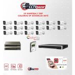 Hikvision Cctvpazar 16 Kameralı 2 Mp Colorvu Ip Güvenlik Kamera Seti DS-2CD1027G2H-LIUF (Dahili Mikrofonlu) 2tb