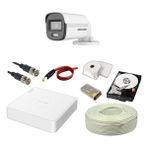 Hikvision Colorvu 1li 2mp Set Gece Renkli Sesli Görüntü 2 Tb HDD - 1li Set 2TB Hdd