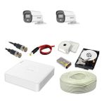 Hikvision Colorvu 2li 2mp Set Gece Renkli Sesli Görüntü 2 Tb HDD - 2li Set 2TB Hdd