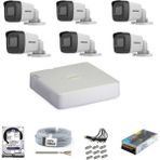 Hikvision Haıkon 6 Kameralı 1080P AHD Güvenlik Kamera Seti 1TB Kayıt Kapasiteli 7/24 HDD ile