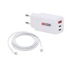 Hikvision Macbook iPad ve Laptop Uyumlu 65W Gan 2 Type-C 1 USB Çıkışlı Şarj Adaptörü