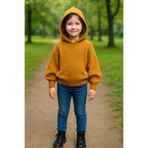 Hilal Akıncı Kids Kız Çocuk Kapüşonlu Triko Sweatshirt Kot Pantolon 2'li Takım