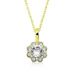 HİLALSHOP 925 Ayar Gold Çiçek Kadın Gümüş Kolye
