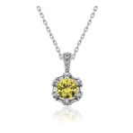 HİLALSHOP ​925 Ayar Gümüş Buğday Sarısı Baget Taşlı Kadın Gümüş Kolye
