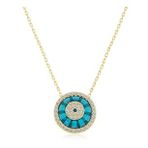 HİLALSHOP 925 Ayar Gümüş Gold Camgöz Nazar Kadın Gümüş Kolye