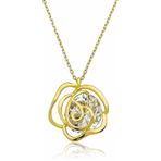 HİLALSHOP ​925 Ayar Gümüş Gold Gül Kadın Gümüş Kolye
