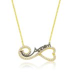 HİLALSHOP 925 Ayar Gümüş Kalpli Sonsuzluk Annem Kolye