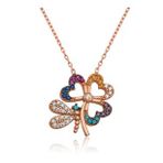 HİLALSHOP 925 Ayar Kelebekli Yonca Kadın Gümüş Kolye