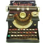 HİLALSHOP Dekoratif Metal Daktilo Vintage Hediyelik Çok Renkli Biblo