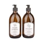 Hilamingo Home 2'li Amber Cam Sıvı Sabunluk Mutfak Bulaşık Deterjan Şişesi 500ml