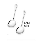 Hilamingo Home 6 'lı Servis Kaşığı Paslanmaz Çelik Salata Pasta Kaşığı