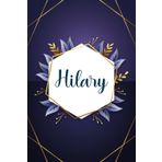Hilary: Taccuino personalizzato con il nome Hilary | Regalo di compleanno per moglie, mamma, sorella, figlia ... | Foglie blu | 110 pagine a righe, Piccolo formato 6x9 pollici (15,24 x 22,86 cm)