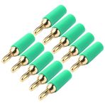 Hilitand Banana Plug, 10 Adet Lehim DIY Banana Plug, 2.5mm Altın Kaplama Pirinç Lehim Tipi Erkek Konnektör Aksesuar Seti ev için, Konnektörler ve Adaptörler(Yeşil)